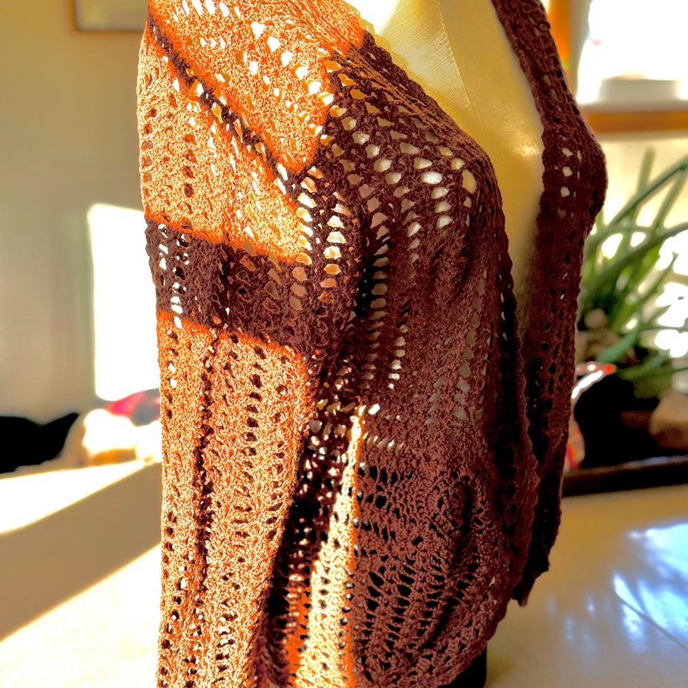 LIGHTWEIGHT CROCHETED CARDIGAN COAT - Picture 5 of 7